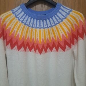 Nwot French Connection Essentials Fair Isle Women’s Nordic Ski Sweater XL